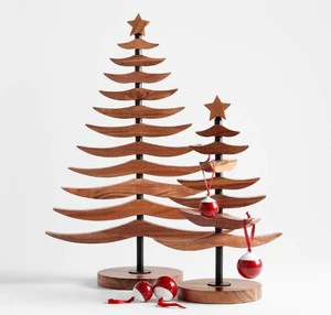 Eco-Friendly Wooden Christmas Tree Stand Holiday Accessories Customizable Color Shape Handmade Sustainable Holiday Decoration