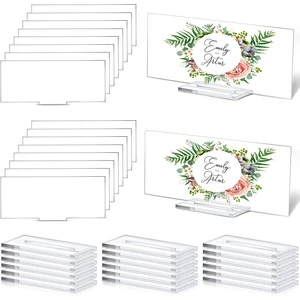 Acrylic Rectangle Table Number and Seat Plate Recyclable Wedding Party Holder Garment Display Carton Packing