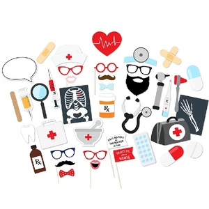 40PCS/Set Medical Doctor Nurse Photo Booth Party Props Photography Decoration Supplies