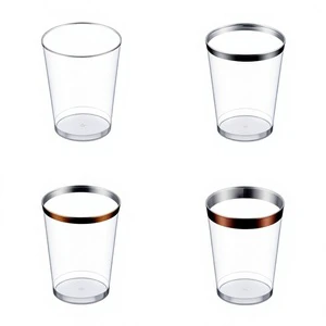 7oz 10oz 12oz 14oz Modern Cold Disposable Plastic PS Cups Eco-Friendly Party/Wedding Drinking Wine Milk Clear