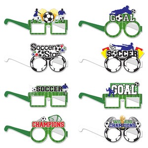 Soccer Party Paper Glasses Set GOAL Champions Soccer Star Photo Booth Props for Game Day Soccer Cup Watch Parties