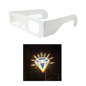 Popular Paper Diamond Effect Diffraction Glasses with Acrylic Lenses for Fireworks Viewing and Party & Event Use