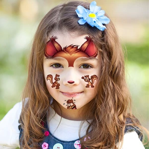 8 New Children's Party Festival Party Reward Stickers Cartoon Animal Face Temporary Waterproof Tattoo Stickers