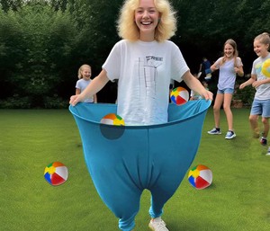 Granny Pants Yard Game Oversized Outdoor Party Set Rainbow Bouncy Balls Pump Tossing Game Props For Adults Birthday