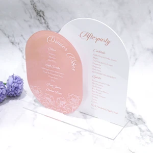 Elegant White Acrylic Menu Cards Wedding Party Table Number Cards Celebrate Place Card