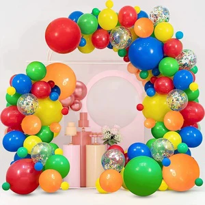 117pcs Colorful Balloon Garland Arch Kits for Carnival Fiesta Decoration Party Supplies Theme Birthday Backdrop Balloons