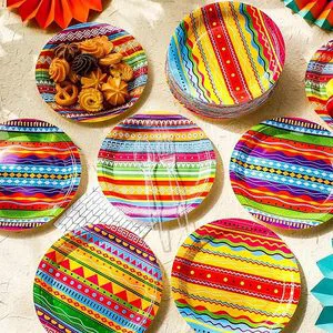 Guest Birthday Party Tableware Decoration Set rainbow Theme Tableware Paper Plate Supplies