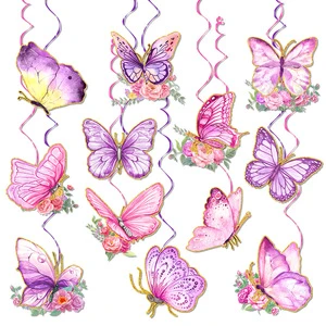 New Hot Selling Durable Butterfly Themed Cute Festival Party Decoration Hanging Ornaments Paper Spiral