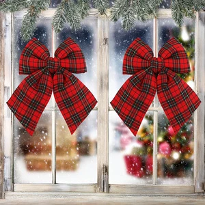 New Design Woven Roving Christmas Bowknot Decorative Xmas Tree Bows for Holiday Party Home Decoration Gift Wrapping
