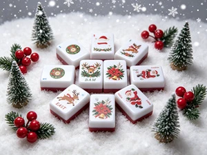 Custom Original Design Engraved Durable Luxury 160 Set Acrylic American Christmas Halloween Mahjong Tiles Festival Entertainment