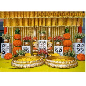 Elegant Detachable Haldi Ceremony FRP Props for Wedding Outdoor/Indoor Setup