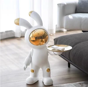 ECOJAS Living Room Decoration Accessories Large Sculpture Floor Space Rabbit Tray Ornaments