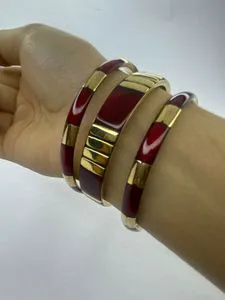 Party Bracelet Adjustable Bangle Bracelets for Women Resin Art Bangle resin brass