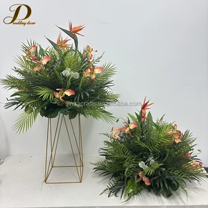 Modern Artificial Green Leaves Wedding Table Decoration Tropical Plant Flower Ball for Party Event Centerpieces