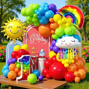 Colorful Cute 129/set Weather Element Theme Balloons Garland Arch Kit for Birthday Party Role Play Props