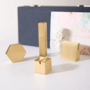 Solid Brass Table Number Stands Place Card Business Card Holders Photo Holder Table Number Holder for Restaurant, Hotel