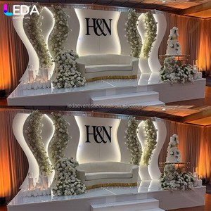 LEDA Customized Wedding Stage Backdrop Decoration LED Acrylic Wave S Design Backdrop Panel for Wedding Events