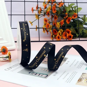 New Product Custom Printed Christmas Wired Ribbon Christmas Tree Edge Wired Ribbon Supplier