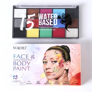 Nukolo AC-8009 15 Colors Body and Face Makeup Paint Colors Set Party Halloween Costume Face Painting Kit for Chidren Quick Dryi
