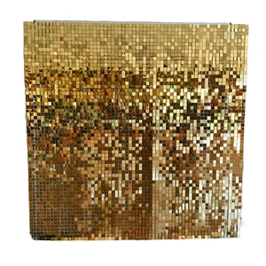 Wedding Party Decoration Backdrop Multi-Color Shimmer Sequin Wall Panels Gold Sequin Mirror Effect Simple Sparkle Design for