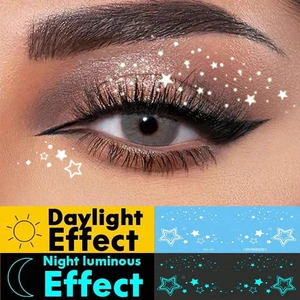 Glow-In-The-Dark Blue Sexy Face Adhesive Temporary Tattoo Paper DIY Wedding Shiny Music Festival Carnival Valentine's Day Party
