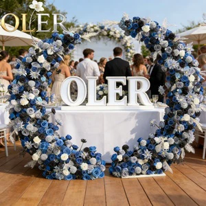 Custom Size Vintage Silk Floral Row Artificial Flowers Wedding Reception Table Centerpiece Arch Decorations for Reception