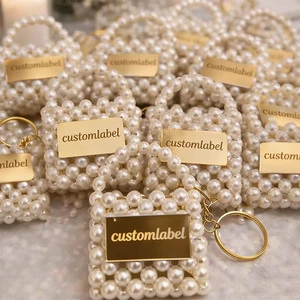 Personalized Wedding Favors Gift Guest Custom Bridal Shower Favor Gifts Wedding Favors Artificial Mini Pearl Favor Bag Keychain
