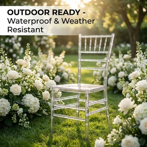 PP Demountable High Transparency Crystal Chiavari Chair Elegant Clear Ghost Chair For Luxury Wedding Decoration