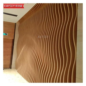 Modern Decorative Aluminum Alloy Curtain Wall 3D Wave Sound Proof Exterior Panel For Office Building Mall & Villa