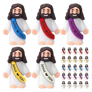 Little Jesus Figures Original Design Jesus Love You Mini Rubber Jesus Toys to Hide and Seek Religious Sunday School Party Favors