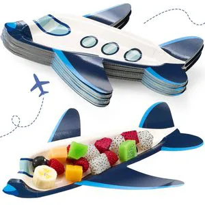 24 Pcs Airplane Party Paper Plates Airplane Theme Party Decorations for Dinner Dessert Picnic Birthday Wedding