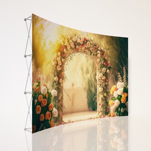 Trade Show Exhibition Wedding Party Pop up Backdrop Banner Stand Tension Fabric Customized