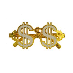 Gold Creative Dollar Sign Glasses - Fun Photo Props for Party, Dance, Halloween Gatherings, Novelty Eyewear & Family Gift