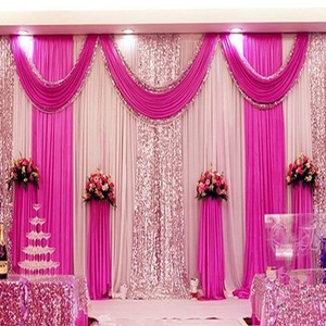 New Professional Ice Silk Welcome Area Wedding Sequin Curtain Stage Backdrop for Wedding Decor