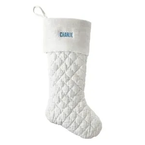 CH- Deco 007 Luxury Christmas Lattice Pattern Quilted Velvet Christmas Stocking