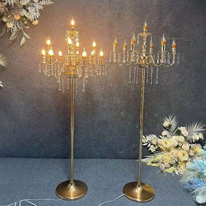 Wedding Props Stage Arrangement Iron Gold Multi-head Crystal Road Lead Lights Party Event Decorative LED Lights IP65 Rated
