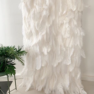 White Feather Flower Wedding Decoration Wall for Wedding Party Photography Background Decor