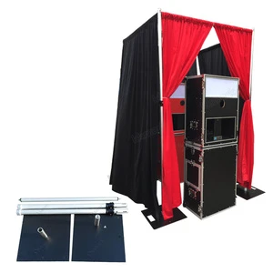Pipe and Drape Kit Portable Adjustable Aluminum Backdrop Stand with Black Velvet Curtain for Wedding Trade Show Photo Booth
