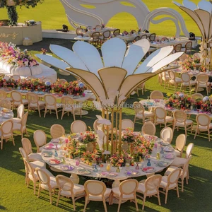 SMOOTH Outdoor Metal Iron Backdrop Flower Stand Wedding Stage Background Pillar Stand Gold Metal Arch Wedding Backdrop