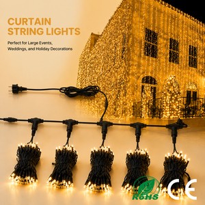 Multi Row Hanging LED Curtain Lights IP65 Multi Color Outdoor Courtyard Balcony Wedding Venue Easy Mount Party Holiday Decor