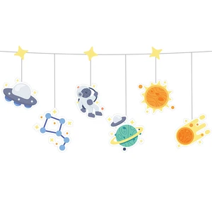 Xieli Custom Universe Theme Birthday Decoration Kids Party Banner