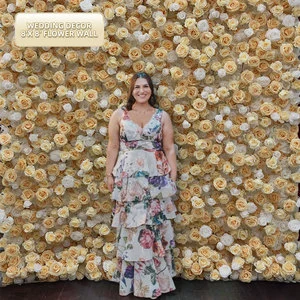 2025 Hot Sale Customizable Artificial Flower Wall for Modern Wedding Decoration Backdrop