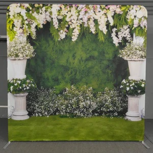 Portable Thermal Transfer Printing Photo Studio Media Banner 8*8ftAluminum Frame Banquet Event Back Panel for Wedding Functions