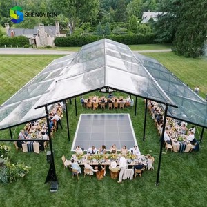 Luxury Transparent Atrium Wedding Tent 200 500 People Black Aluminum Glass Structure Ceremony Event Outdoor Parties Marquee Tent