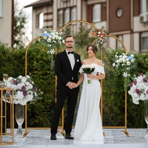Multiple Sizes Aluminum Alloy Arch Frame Wedding Road Guide Balloon Stand Photography Background Stand Welcome Display Stand