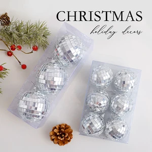 Cross-border New Eco-Friendly Plastic Tree Christmas Ball Ornaments Laser-Mirrored Finish Customized Logo-Wholesale Display