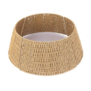 Factory Retail Christmas Tree Base Skirt Handmade Woven Foldable Paper Rope Christmas Tree Base Stand Cover Skirt