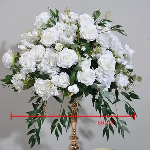 60 Cm Green Plants White Flower Balls Dining Conference Wedding Proposals Window Displays Simulated Table Artificial Plant