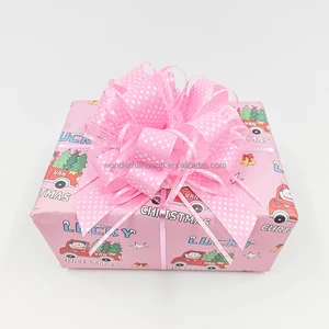 Christmas Tree Decoration Pull Bow Ribbon Dotted Tulle 12 Color Options Ribbon and Bow for Gifts Wedding