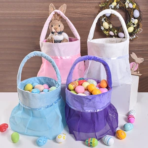 Easter Celebration Decorations Cloth Easter Bag Custom Printed Eggs High Quality Decorations Storage Bucket for Children's Gifts